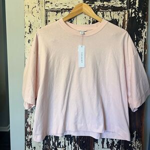 NWT TopShop cropped oversized pale pink tshirt. Women’s size L. Valentine’s Day.